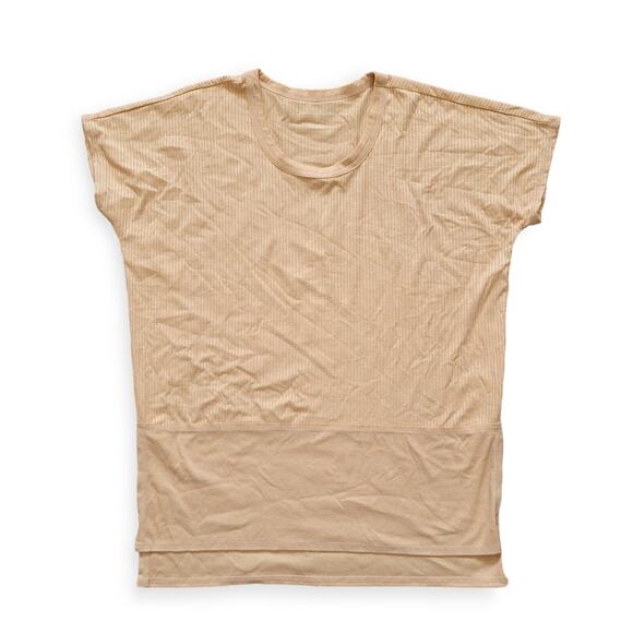 American Eagle Oversized Short Sleeve Rib Knit Golden Orange Tunic Top Women S - Picture 2 of 7